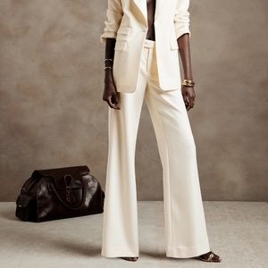 Banana Republic LIDO WIDE-LEG ITALIAN WOOL PANT - Transition Cream White - NWT